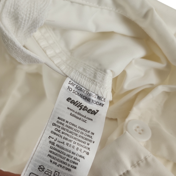 NEW Edikted Parker Nylon Cargo Pants Medium/Large White Parachute Streetwear NWT - Picture 12 of 15